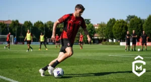 Milan, sgambata a Milanello: Allegri testa Santiago Gimenez in vista del finale di stagione
